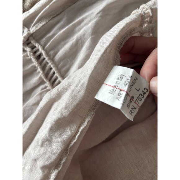 Valentina Naldi Linen dress Midi size Large Lagenlook boho coastal Minimal - Picture 3 of 15